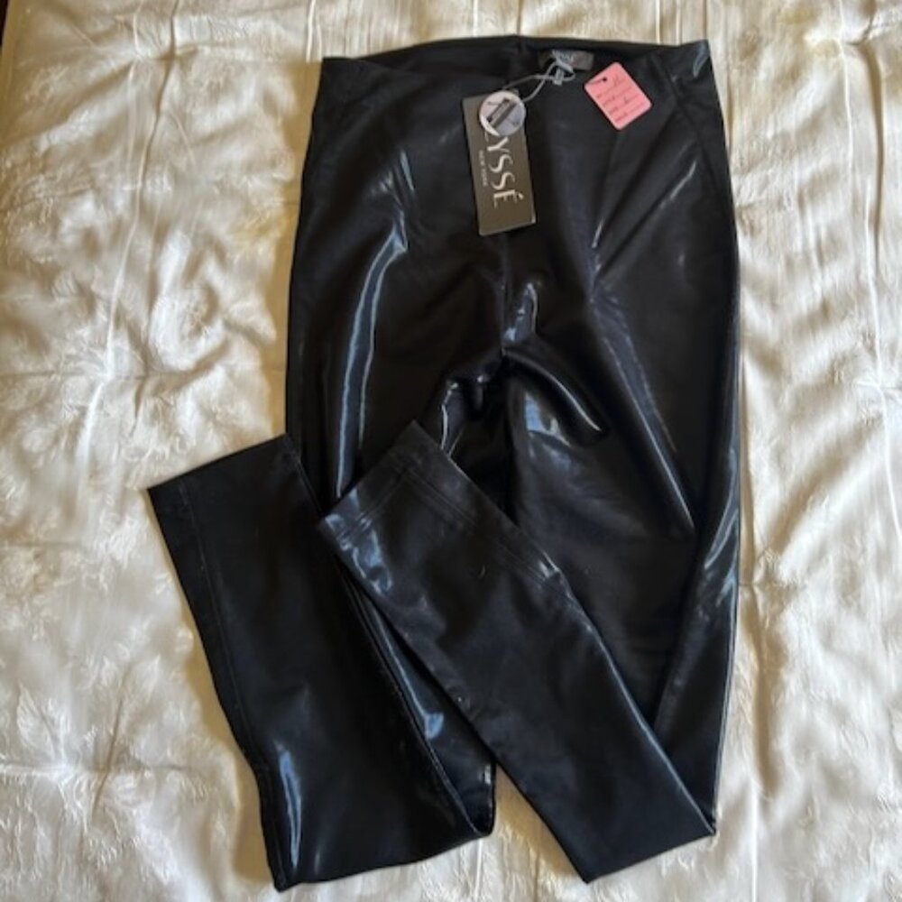 Lysse Black Shine Leggings Large NWT